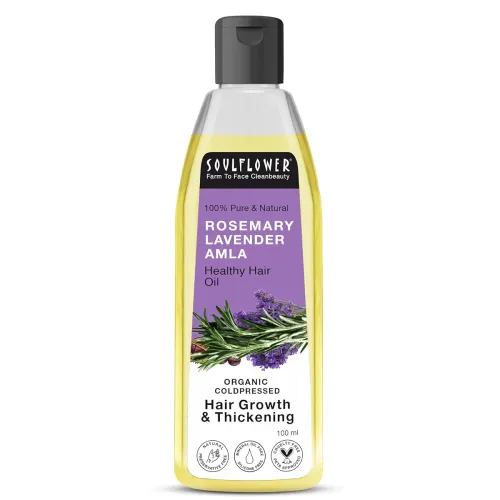 Image of Soulflower Rosemary Lavender Amla Hair Oil for Hair Growth & Hair Fall Control | Anti Dandruff, Dry Scalp, Long & Strong