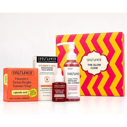 Image of Soulflower The Glow Code Gift Set, Combo Kit with 20% Vitamin C Serum