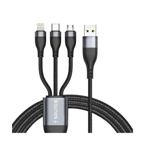 Image of Sounce 100W 6A USB 3.0 3-in-1 Charging Cable