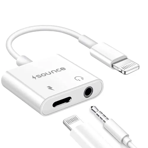 Image of Sounce 2-in-1 8 Pin to 3.5mm Audio & Charging Splitter Cable for Music