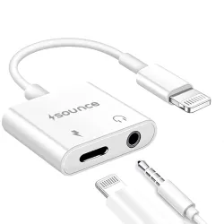 Sounce 2-in-1 8 Pin to 3.5mm Audio & Charging Splitter Cable for Music