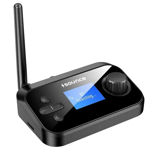 Image of Sounce 3-in-1 Bluetooth 5.0 Audio Adapter with LCD Display
