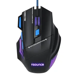 Sounce Apex Wired Gaming Mouse with 7200 DPI Precision Optical Sensor, 7 Programmable Buttons, RGB LED Modes, Braided Cable and Ergonomic Comfortable Design for PC Laptop Desktop Gamer Use (...