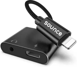 sounce Black iPhone Charger and Headphones Adapter Splitter,MFi,Charger and Aux Adapter Phone Converter  (IOS)