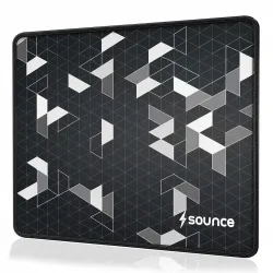Sounce Gaming Mouse Pad with Stitched Edges, Non-Slip, 210x260mm, Black