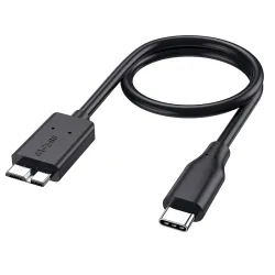 Sounce Hard Drive Cable USB C Type C to Micro-B USB 3.0, 10Gbps Fast Charging Compatible WD Elements, My Passport Seagat