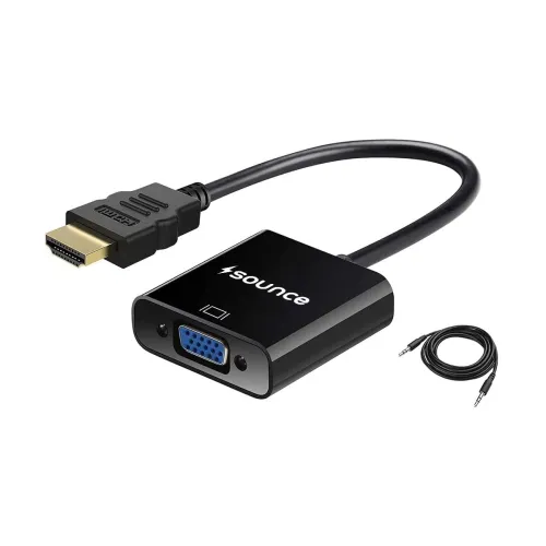Image of Sounce HDMI to VGA Adapter 1080P | Audio Output | Micro USB Power Cable