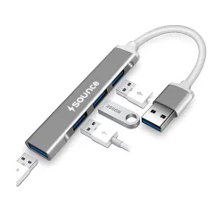 Sounce 4-Port  High-Speed Aluminum USB 