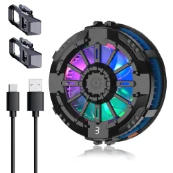 Sounce Mobile Cooling Pad Mobile Cooler Gaming Fan for Instant Cooling Advanced Refrigeration Chip and LED Temperature D