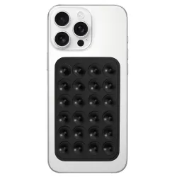Sounce Silicone Suction Phone Case, Suction Phone Case for Hands-Free Smartphones Accessory Holder Grip, Video Phone Accessory Compatible Mirror, Shower-Black (Pack of-1)