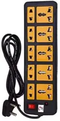SOYEN 7 Socket Extension Cord With Individual Switches FUSE Led Indicator (White,RED) 7 Socket Extension Boards (White, 3 m)