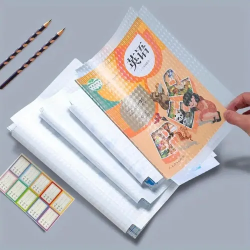 Image of KSP HOME Transparent Paper Sticker Book Cover Film Book Binding Cover [30 Pcs- 3 Different Sizes -10 Each] Waterproof Se