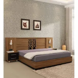 Spacewood Autumn V2 Queen Bed with Parallel Lifton Storage - Walnut Bronze