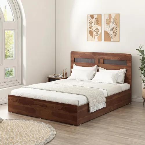 Image of Spacewood Dornik King Size Engineered Wood Hydraulic Storage Bed (78 X 72)