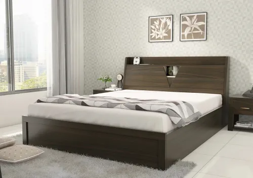 Image of SPACEWOOD Engineered Wood Queen Hydraulic Bed, 222.8 cm x 160 cm