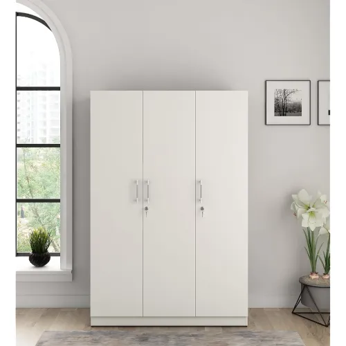 Image of Spacewood Optima Wardrobe | 3 Year Warranty | Almirah, Cupboard, Almari, 3 Door Wardrobe, 2 Hanging Space | Engineered W