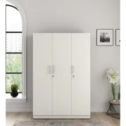 Spacewood Optima Wardrobe | 3 Year Warranty | Almirah, Cupboard, Almari, 3 Door Wardrobe, 2 Hanging Space | Engineered W