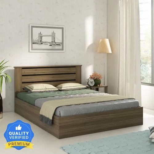 Image of Spacewood Queen Box Bed Lyon Walnut