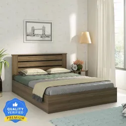 Spacewood Queen Box Bed Lyon Walnut
