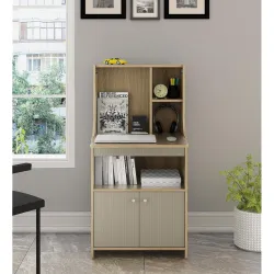 Spacewood Study Table | 3 Year Warranty | Oliver |Study Desk with Storage, Study Table, Table with 3 Shelves and 1 Drawe