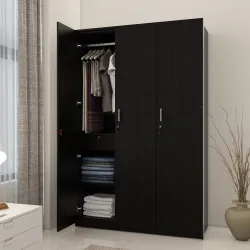 Spacewood Value Wardrobe | 3 Year Warranty | Almirah, Cupboard, Almari, 3 Door Wardrobe, 1 Drawer (1 Lock Drawer) and 1 