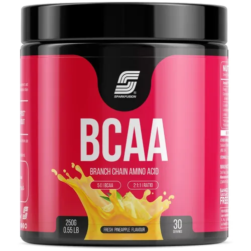 Image of Sparkfusion BCAA Pure-Amino -250 gm (30 Servings) With Complete Ratio of 2:1:1 for Recovery & Performance Boost,Energy P