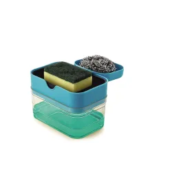 Sparkmate by Crystal Plastic Premium Soap Dispenser 2 in 1-Ss Scourer&Sponge with Scrubber,Assorted