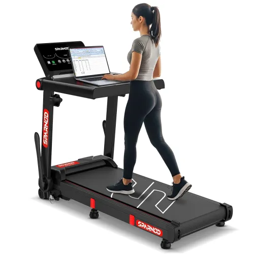 Image of Sparnod Fitness STH-3085 Foldable Treadmill for Home Use 4 HP Motor 100kg Max Weight