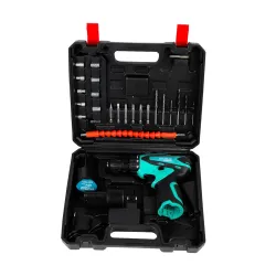 Spartan 29-in-1 Cordless Drill Kit (12V, Dual Battery, LED, Case)