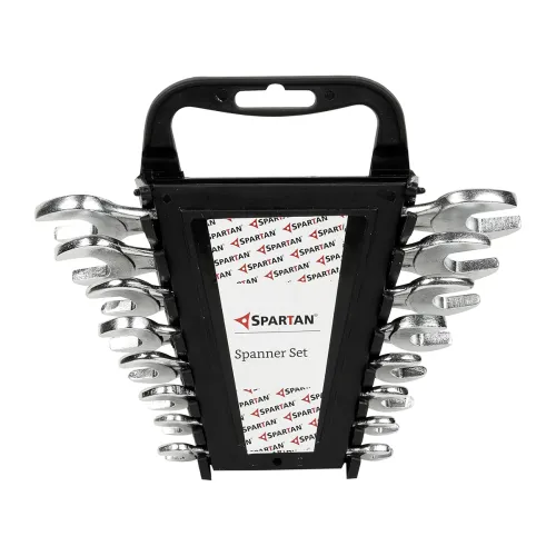 Image of SPARTAN Carbon Steel Open Jaw Spanner Set / Wrench Set / Tool Kit Multipurpose Home Use and Professional Spanners Corros