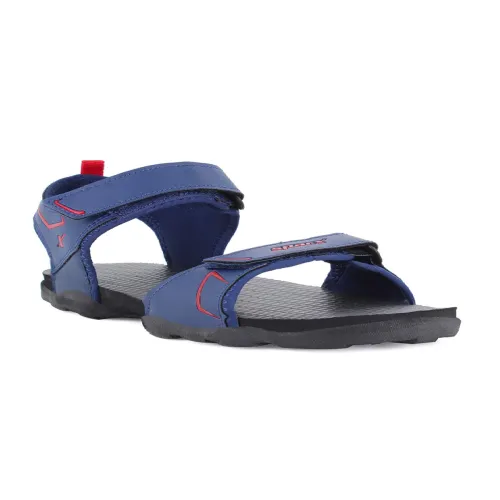 Image of Sparx Men Navy Blue & Red Solid Floater Sandals