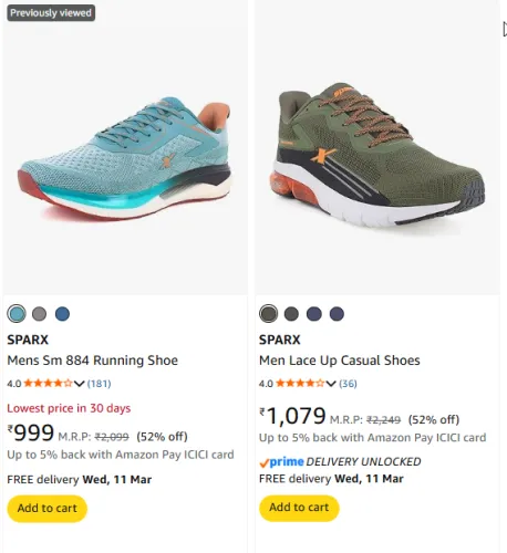 Image of SPARX Men's Shoes @ Starting ₹999