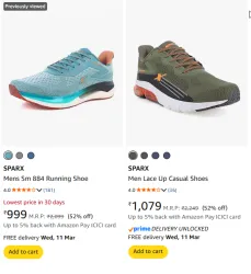 SPARX Mens Shoes @ Starting ₹999