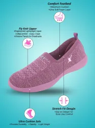 Sparx  SL 231 Slip On Sneakers For Women  (Purple, Pink , 5)