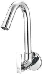 Spazio Premium Quality Pulse Sink Cock/Sink Faucet Kitchen Tap For Hot/Cold Water With 360 Degree Revolving Spout, Wall Flange & Aerator Foam Flow Bib Tap Faucet (Wall Mount Installation Typ...