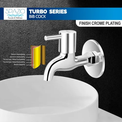 Image of Spazio Turbo Series, Full Brass, Quarter Turn Bib Cock Tap