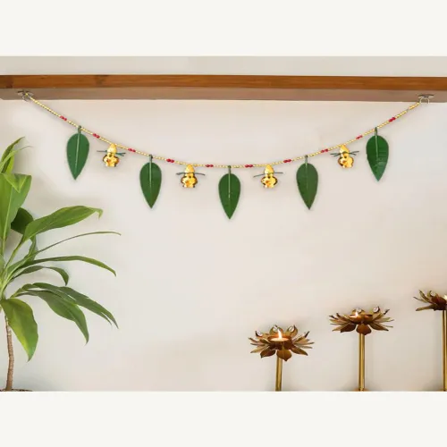 Image of Special You Green Leaves & Kalash Hanging Toran
