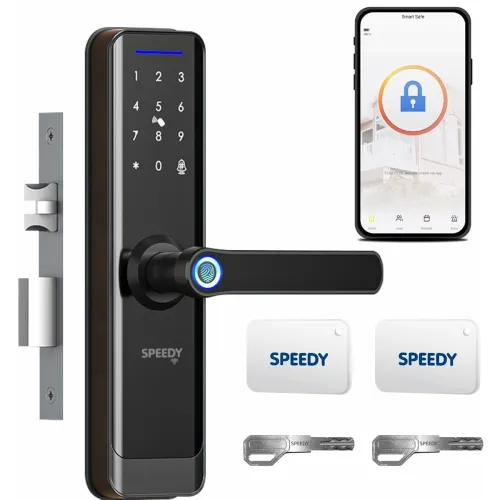 Image of SPEEDY Alloy Steel WiFi Enabled Smart Door Lock for Main Door with 5 in 1 Access |