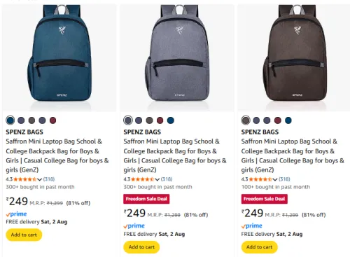 Image of SPENZ BAGS Starting @ ₹169