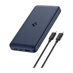 Spigen 20000 mAh 22.5 W Slim Pocket Size Power Bank (Navy Blue, Lithium Polymer, Fast Charging for Mobile, Tablet, Earbuds)