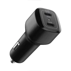 Spigen 65W Fast Car Charger Adapter Dual USB-C for iPhone/Galaxy - Black