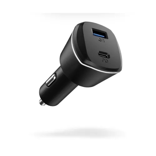 Image of Spigen Max 30W (12w+12w When Using Both Port) Fast Car Charger Adapter, Budget-Friendly, Dual Port(Type-C, Type-A) for i