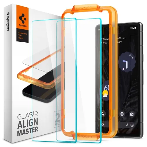 Image of Spigen Pixel 7A Tempered Glass Screen Protector (2 Pack)