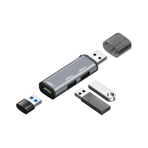 Image of SPIN CART 3 Port USB 3.0 HUB Splitter, USB Extender Multi Port Adapter, 1 Port USB 3.0 /2 Port USB 2.0 for PC, Laptop, C