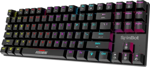 Image of SpinBot Rage MK87 | 80% | LED Backlit | 26 Anti-Ghosting Key | Red Linear Switches | Mechanical Wired USB Tenkeyless Gam
