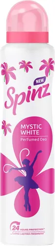 Image of Spinz Mystic White Women Perfumed Deo, 24 Hours Long Lasting Freshness Deodorant Spray - For Women (200 ml)