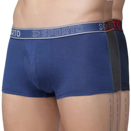 Image of sporto Men’s Cotton Square Trunks – Combo Pack