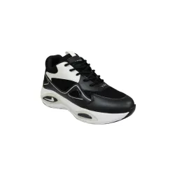 Sports Shoes for Men, Black, Synthetic Leather, Low Top, Lace-Up, Flat