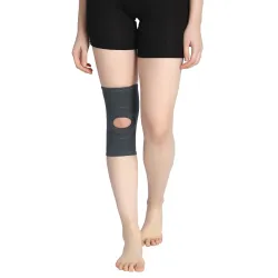 Sports Knee Cap Support Brace Open Patella Design (L)