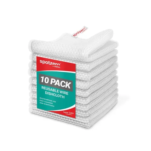 Image of Spotzero By Milton Non-Scratch Wire Dish Cloth (Pack of 10) | Multipurpose Scrubber for Kitchen Utensils, Sinks, Counter